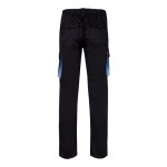 Pantalón laboral unisex bicolor en algodón y poliéster 240 g/m2 color azul claro segunda vista
