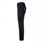 Pantalón laboral unisex bicolor en algodón y poliéster 240 g/m2 color azul claro tercera vista