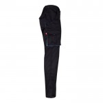 Pantalón laboral unisex bicolor en algodón y poliéster 240 g/m2 color azul claro cuarta vista