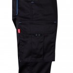 Pantalón laboral unisex bicolor en algodón y poliéster 240 g/m2 color azul claro quinta vista
