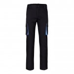 Pantalón laboral unisex bicolor en algodón y poliéster 240 g/m2 color azul claro