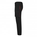 Pantalón laboral unisex bicolor en algodón y poliéster 240 g/m2 color rojo tercera vista
