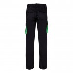 Pantalón laboral unisex bicolor en algodón y poliéster 240 g/m2 color verde segunda vista