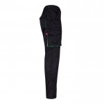 Pantalón laboral unisex bicolor en algodón y poliéster 240 g/m2 color verde cuarta vista
