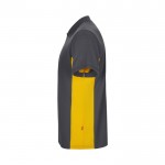 Polo de trabajo de piqué bicolor de manga corta 180 g/m2 color amarillo tercera vista