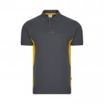 Polo de trabajo de piqué bicolor de manga corta 180 g/m2 color amarillo