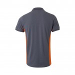 Polo de trabajo de piqué bicolor de manga corta 180 g/m2 color naranja segunda vista