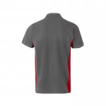 Polo de trabajo de piqué bicolor de manga corta 180 g/m2 color rojo segunda vista