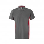Polo de trabajo de piqué bicolor de manga corta 180 g/m2 color rojo