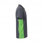 Polo de trabajo de piqué bicolor de manga corta 180 g/m2 color verde cuarta vista