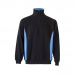 Jersey de felpa laboral bicolor en algodón y poliéster 260 g/m2 color azul claro
