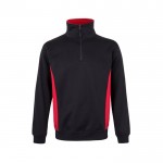 Jersey de felpa laboral bicolor en algodón y poliéster 260 g/m2 color rojo
