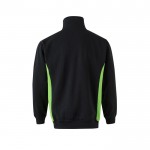 Jersey de felpa laboral bicolor en algodón y poliéster 260 g/m2 color verde segunda vista