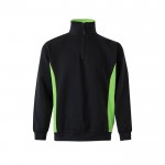 Jersey de felpa laboral bicolor en algodón y poliéster 260 g/m2 color verde