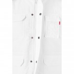 Chaleco multibolsillos acolchado de poliéster de 220 g/m2 color blanco cuarta vista