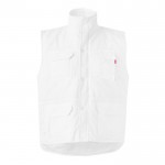 Chaleco multibolsillos acolchado de poliéster de 220 g/m2 color blanco