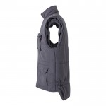 Chaleco multibolsillos acolchado de poliéster de 220 g/m2 color gris tercera vista