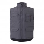 Chaleco multibolsillos acolchado de poliéster de 220 g/m2 color gris