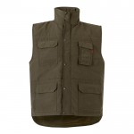 Chaleco multibolsillos acolchado de poliéster de 220 g/m2 color verde militar