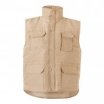 Chaleco multibolsillos acolchado de poliéster de 220 g/m2 color natural