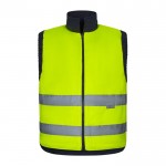 Chaleco de trabajo acolchado y reversible de poliéster 220 g/m2 color amarillo cuarta vista