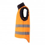Chaleco de trabajo acolchado y reversible de poliéster 220 g/m2 color naranja quinta vista
