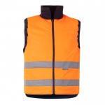 Chaleco de trabajo acolchado y reversible de poliéster 220 g/m2 color naranja septima vista
