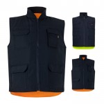 Chaleco de trabajo acolchado y reversible de poliéster 220 g/m2 varios colores