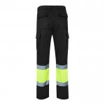 Pantalón de trabajo de algodón y poliéster con reflectantes 210 g/m2 color negro segunda vista