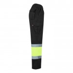 Pantalón de trabajo de algodón y poliéster con reflectantes 210 g/m2 color negro cuarta vista
