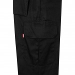 Pantalón de trabajo de algodón y poliéster con reflectantes 210 g/m2 color negro quinta vista