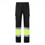 Pantalón de trabajo de algodón y poliéster con reflectantes 210 g/m2 color negro