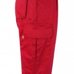 Pantalón de trabajo de algodón y poliéster con reflectantes 210 g/m2 color rojo quinta vista