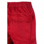 Pantalón de trabajo de algodón y poliéster con reflectantes 210 g/m2 color rojo sexta vista