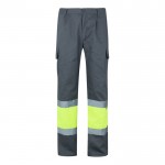 Pantalón de trabajo de algodón y poliéster con reflectantes 210 g/m2