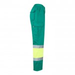Pantalón de trabajo de algodón y poliéster con reflectantes 210 g/m2 color verde cuarta vista