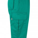 Pantalón de trabajo de algodón y poliéster con reflectantes 210 g/m2 color verde quinta vista