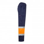 Pantalón de trabajo de algodón y poliéster con reflectantes 210 g/m2 cuarta vista