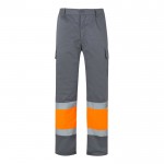Pantalón de trabajo de algodón y poliéster con reflectantes 210 g/m2