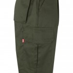Pantalón de trabajo de algodón y poliéster con reflectantes 210 g/m2 color verde militar quinta vista
