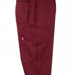 Pantalón de trabajo de algodón y poliéster con reflectantes 210 g/m2 color burdeos quinta vista