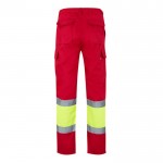 Pantalón laboral unisex en algodón y poliéster 210 g/m2 color rojo segunda vista