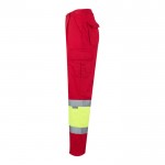 Pantalón laboral unisex en algodón y poliéster 210 g/m2 color rojo tercera vista