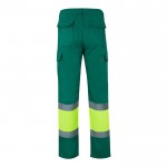 Pantalón laboral unisex en algodón y poliéster 210 g/m2 color verde segunda vista