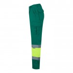 Pantalón laboral unisex en algodón y poliéster 210 g/m2 color verde tercera vista