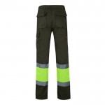 Pantalón laboral unisex en algodón y poliéster 210 g/m2 color verde militar segunda vista