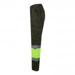 Pantalón laboral unisex en algodón y poliéster 210 g/m2 color verde militar tercera vista