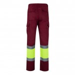 Pantalón laboral unisex en algodón y poliéster 210 g/m2 color burdeos segunda vista