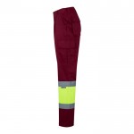 Pantalón laboral unisex en algodón y poliéster 210 g/m2 color burdeos tercera vista