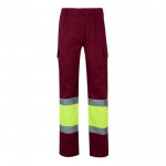 Pantalón laboral unisex en algodón y poliéster 210 g/m2 color burdeos